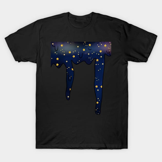 Dripping Night Sky T-Shirt by BWolfDraws